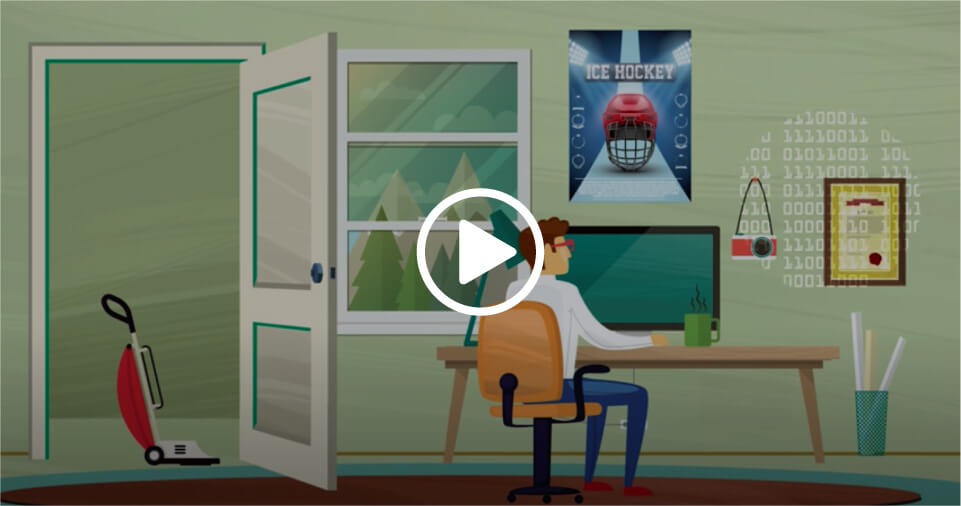 Man doing work at his desk.