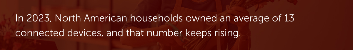 In 2023, North American households owned an average of 13 connected devices, and that number keeps rising.