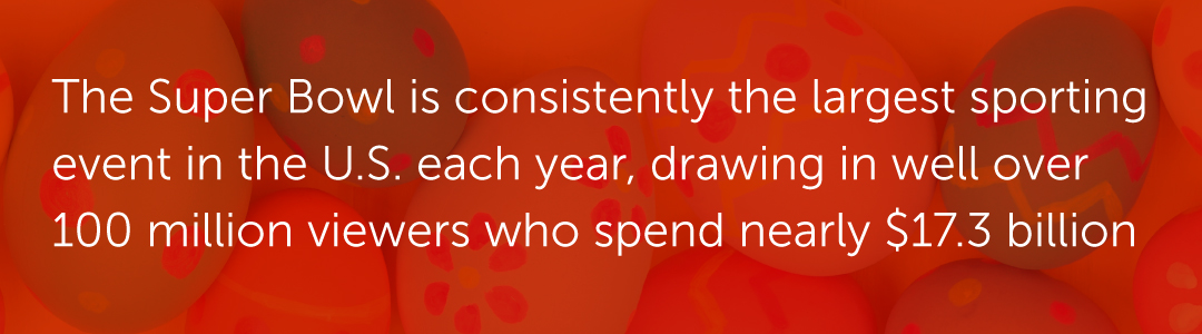 The Super Bowl is consistently the largest sporting event in the U.S. each year, drawing in well over 100 million viewers who spend nearly $17.3 billion