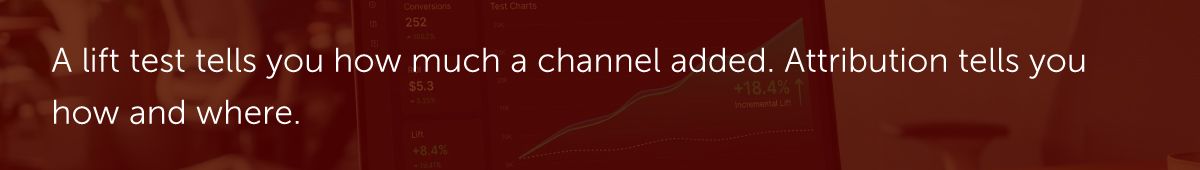 A lift test tells you how much a channel added. Attribution tells you how and where.