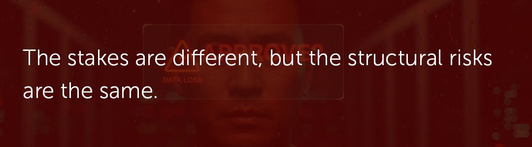 The stakes are different, but the structural risks are the same.