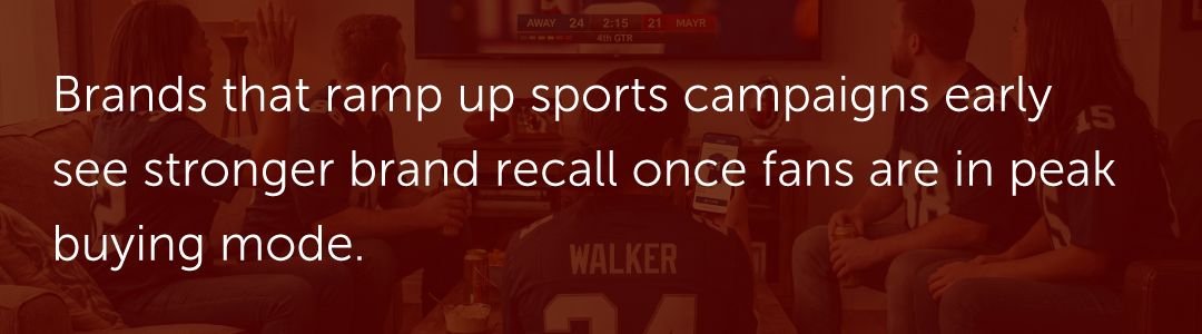 Brands that ramp up sports campaigns early see stronger brand recall once fans are in peak buying mode.